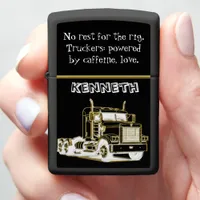 Modern Gold Semi-Truck Artwork Zippo Lighter