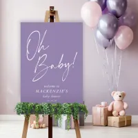 Modern Purple Lavender Oh Baby Baby Shower Welcome Foam Board