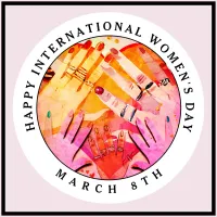 Happy International Women's Day 8th March Button