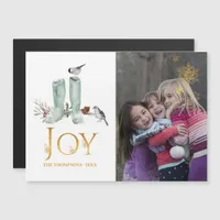 Evergreen - Wintertide Woodland Christmas Photo Magnetic Invitation