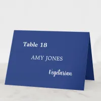 Guest Name Meal Choice Dark Blue Place Card