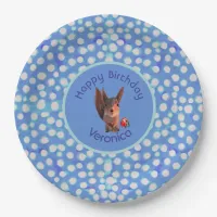 Purple Teal  Birthday Paper Plate with Dots