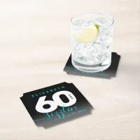 Modern Girly Ice Blue 60 and Sizzling Paper Coaster