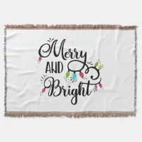 merry and bright holiday lights throw blanket