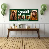 Modern Forest Green Graduation Photo Collage  Banner