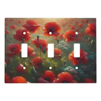 Pretty Poppy Field on a Summer Day Light Switch Cover