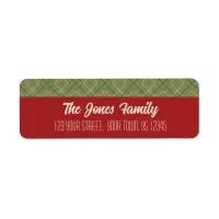 Vintage Christmas Check Return Address Label