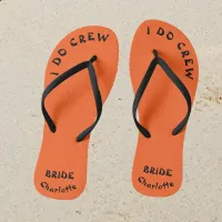 Bride To Be Orange And Black I Do Crew Flip Flops