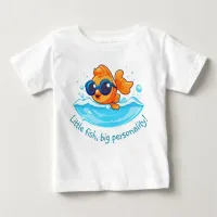 Sea Adventure | Cute Goldfish with Sunglasses Baby T-Shirt