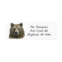 Big Brown Bear Personalized Label