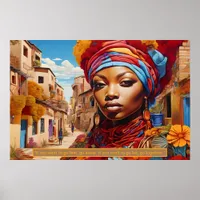 Ethereal Essence: African Dreams Portrait  Poster