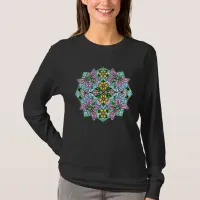 Pink Butterfly Mandala Whimsical Hand Drawn  T-Shirt