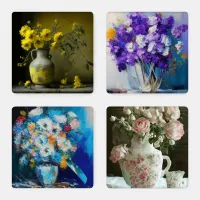 Pretty Floral Coaster Set