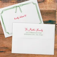 Whimsical Christmas | Fun Festive Bow Holiday Card Envelope