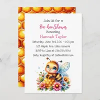 Honey bee themed Girl's Baby Shower  Invitation