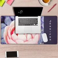 Beautiful Pink Rose Flower Personalized Computer Desk Mat