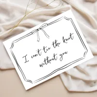 "Tie The Knot" Hand Drawn Bow Bridesmaid Proposal Announcement