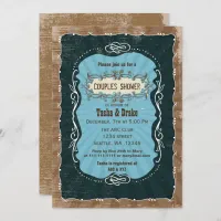 vintage shabby chic rustic Bridal Shower Invites