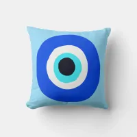 Greek Eye Blue Throw Pillow