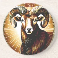 Aries astrological sign coaster