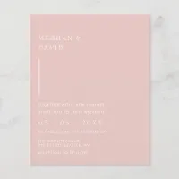 Budget Simple Modern Blush Wedding Invitation