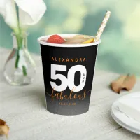 Modern Girly Orange 50 and Fabulous Paper Cups
