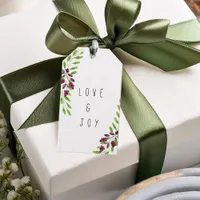 Love and Joy Christmas Laurel ID295 Gift Tags