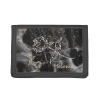 Black Elegant Marble  Trifold Wallet