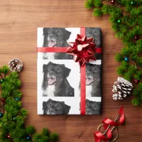 Realistic painting of a beautiful dog wrapping paper