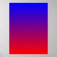 Blue to Red Gradient Poster