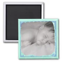Teal & Blue Baby Photo Magnet
