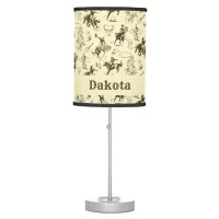 Western Cowboy Rodeo Horses Table Lamp