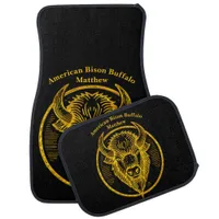 Engraved Bison Buffalo Head in Circular Design Car Floor Mat