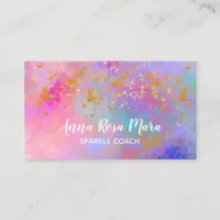 *~*  Rainbow Abstract Gold Sparkle Glitter Business Card