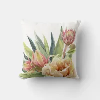 Cactus Yellow Flower Throw Pillow