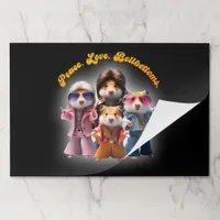 Funny Peace. Love. Bellbottoms. Hamster Supergroup Paper Pad