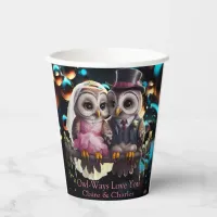 Owl Wedding Personalized  Paper Cups