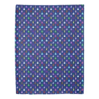 Horse Racing Jockey Silks Pattern on Navy Blue Duvet Cover