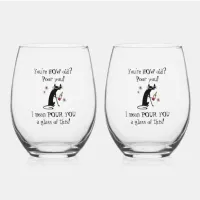 You're HOW Old? Pour You Punny Wine Quote Stemless Wine Glass