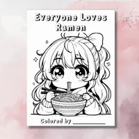 Color Me Page | Anime Girl Eating Ramen Poster