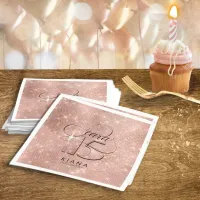 Glitter and Shine Quinceanera V1 Rose Gold ID701 Napkins