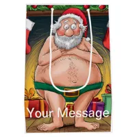 Funny Dirty Santa Christmas Collection Medium Gift Bag