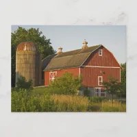 Red Barn and Silo Postcard