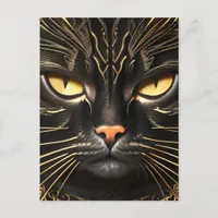 Ebony and Gold Cat Postcard