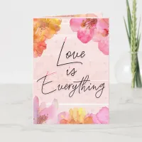 Custom Name Pink Floral Valentine's Day Card