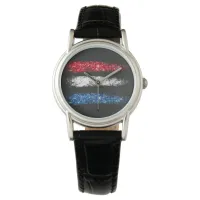 *~* USA - Modern Simple Abstract American Flag Watch