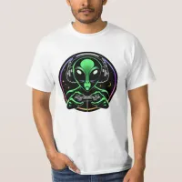 Alien Playing Video Games | Stellar Game Smasher T-Shirt