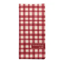 Family Name Classic Red Gingham Christmas Holiday  Cloth Napkin