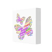 Inspirational Elegant Butterfly Tag Cloud Canvas Print