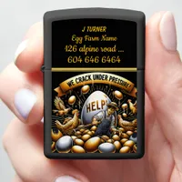 Egg Farmer Burdened by Golden Eggs Zippo Lighter